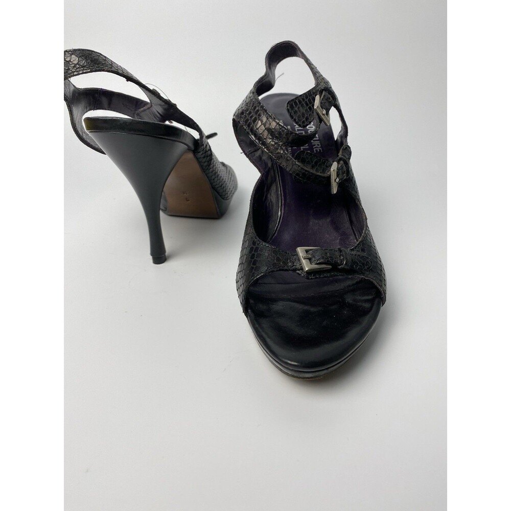 Donald J Pliner Couture Black Stiletto Strappy Leather Sling back Heels 8 M